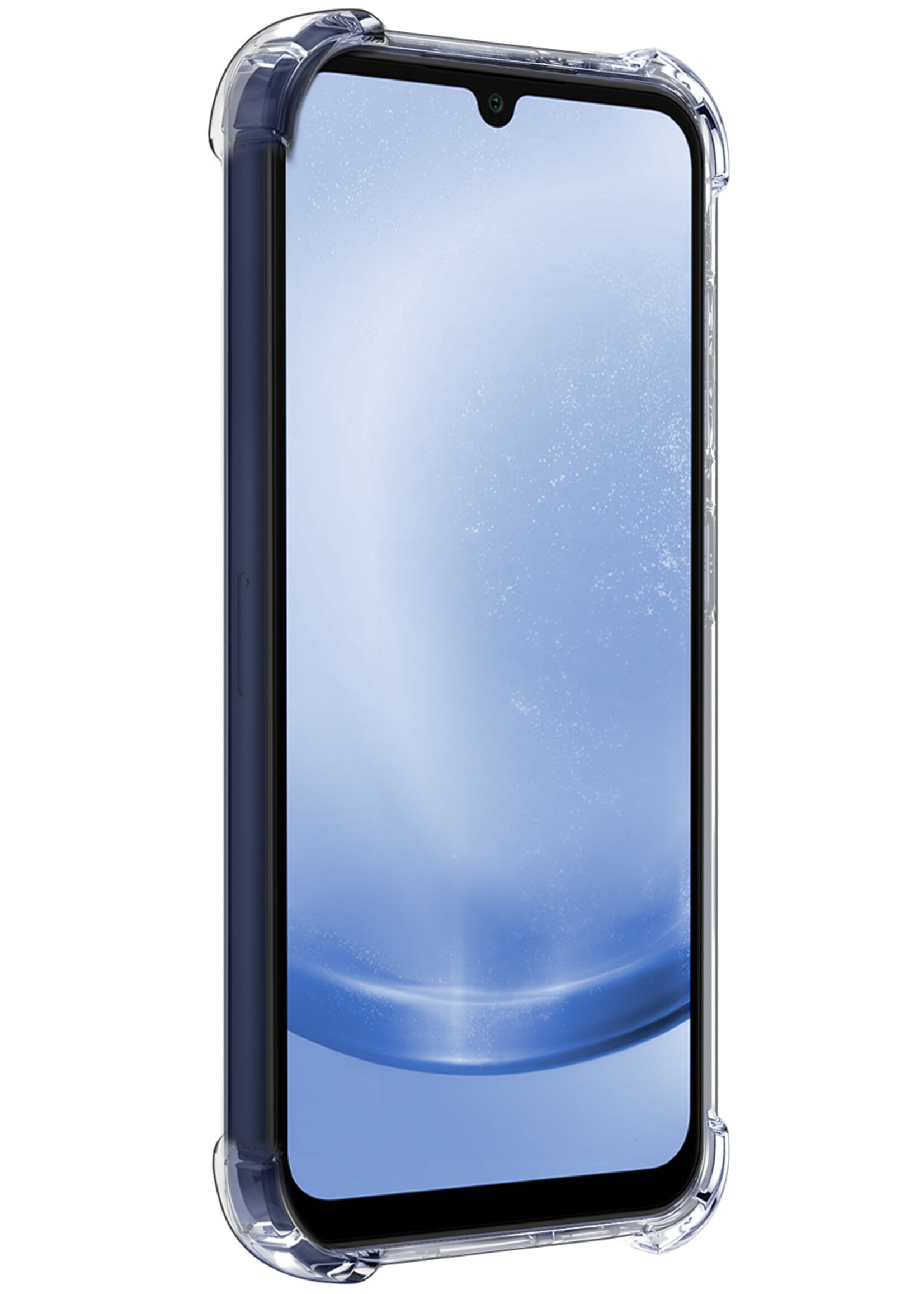 BTH Hoesje Geschikt voor Samsung A25 Hoesje Met Pasjeshouder Siliconen Case Met Kaarthouder - Hoes Geschikt voor Samsung Galaxy A25 Hoesje Shock Proof Case - Transparant - 2 PACK
