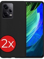 BTH BTH Xiaomi Redmi Note 12 Pro Hoesje Siliconen - Zwart - 2 PACK