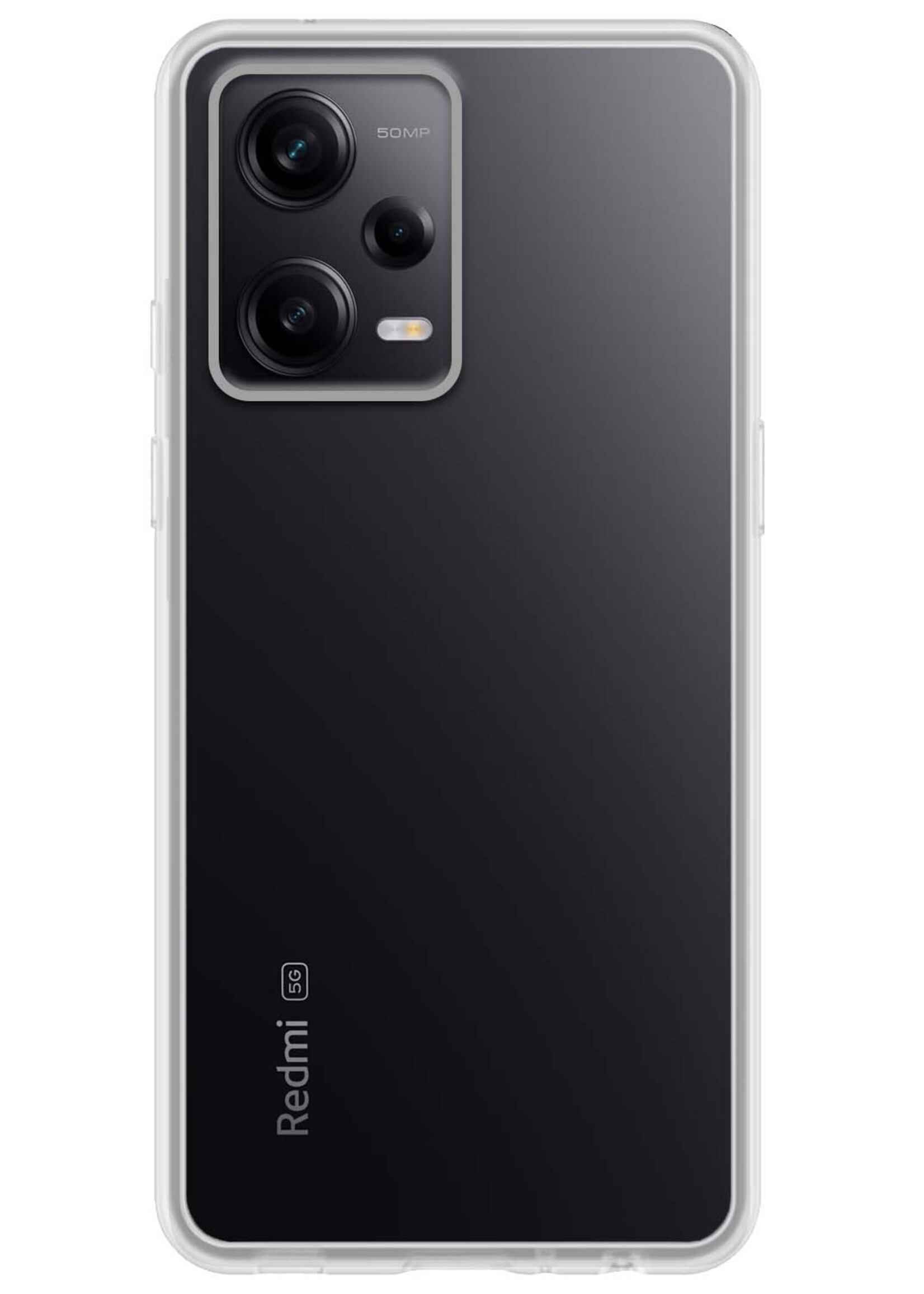 BTH Hoesje Geschikt voor Xiaomi Redmi Note 12 Pro Hoesje Siliconen Case Hoes Met 2x Screenprotector - Hoes Geschikt voor Xiaomi Redmi Note 12 Pro Hoes Cover Case - Transparant