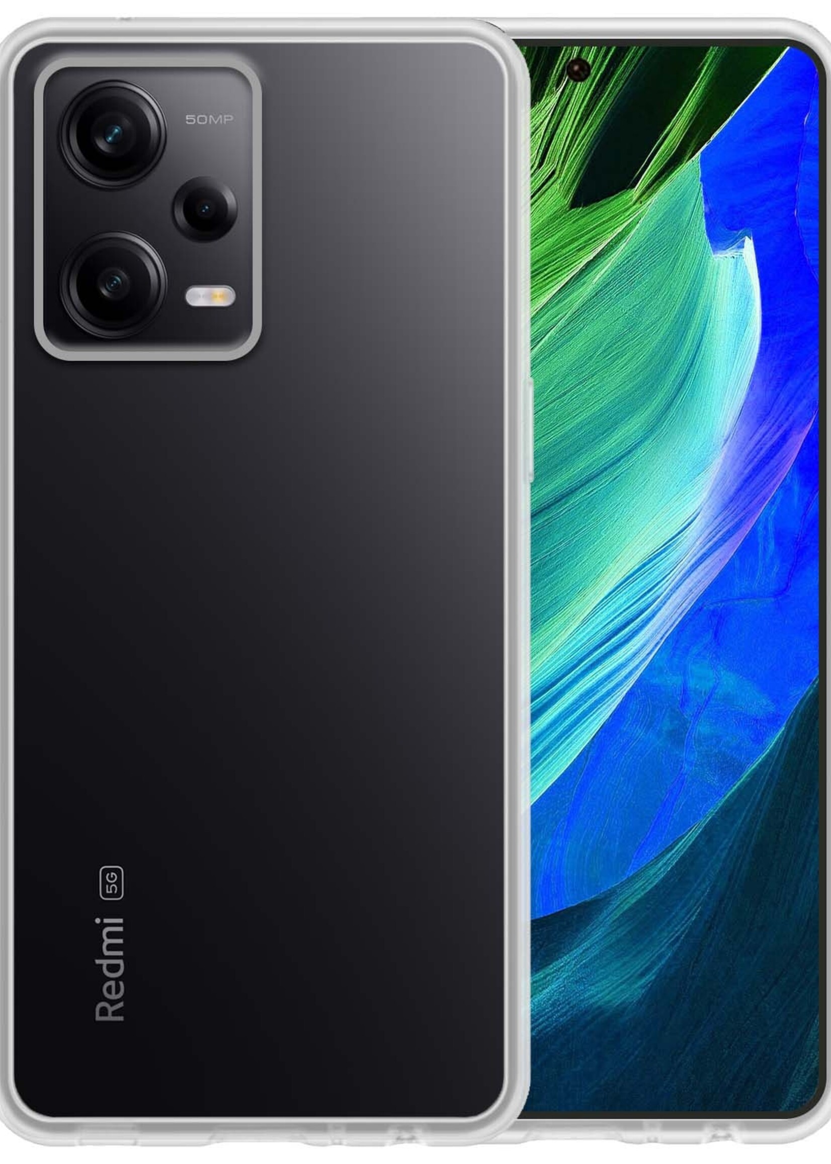BTH Hoesje Geschikt voor Xiaomi Redmi Note 12 Pro+ Hoesje Siliconen Case Hoes - Hoes Geschikt voor Xiaomi Redmi Note 12 Pro+ Hoes Cover Case - Transparant