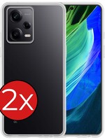 BTH BTH Xiaomi Redmi Note 12 Pro+ Hoesje Siliconen - Transparant - 2 PACK