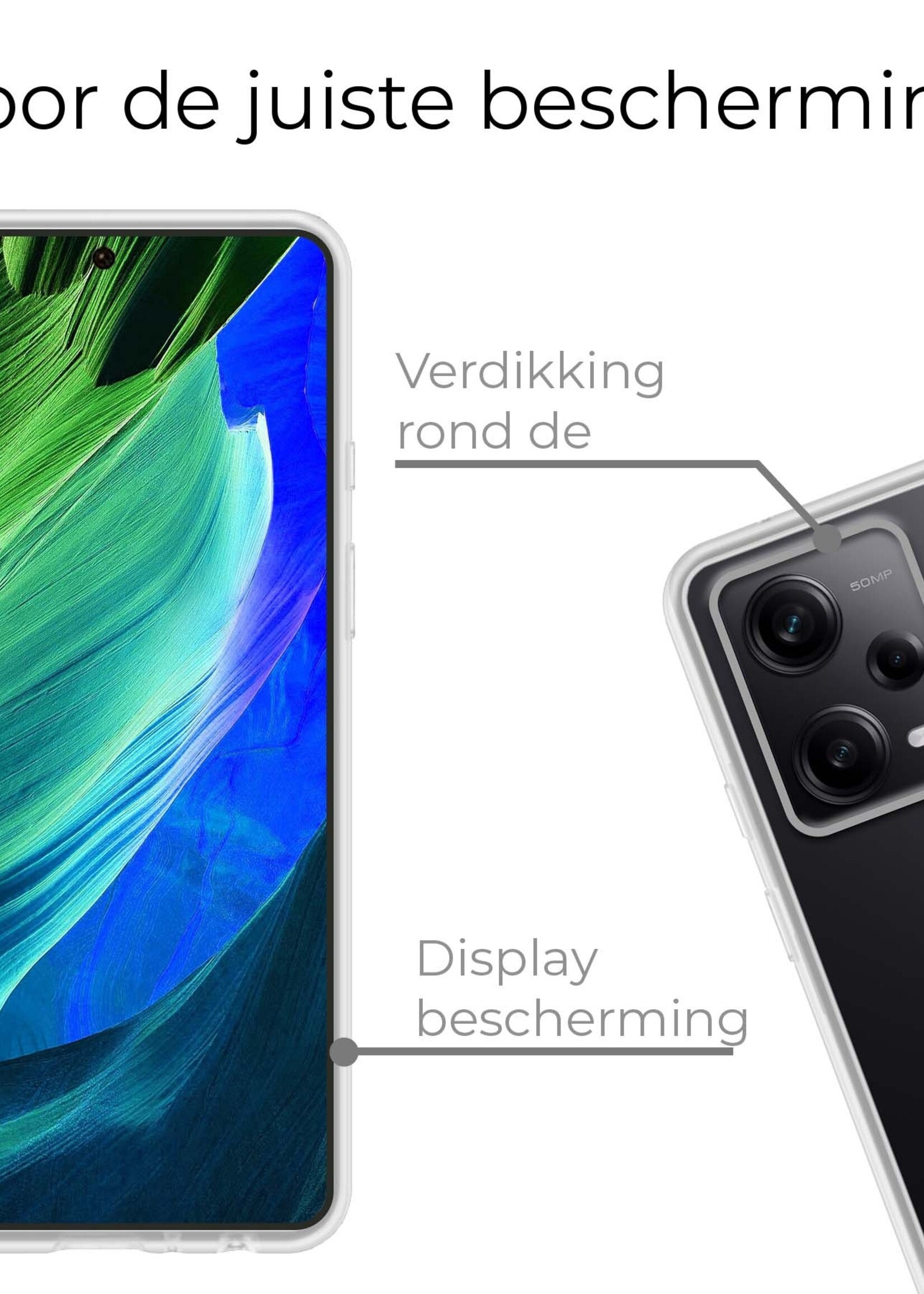 BTH Hoesje Geschikt voor Xiaomi Redmi Note 12 Pro+ Hoesje Siliconen Case Hoes - Hoes Geschikt voor Xiaomi Redmi Note 12 Pro+ Hoes Cover Case - Transparant - 2 PACK
