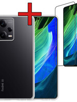BTH BTH Xiaomi Redmi Note 12 Pro+ Hoesje Siliconen Met Screenprotector - Transparant