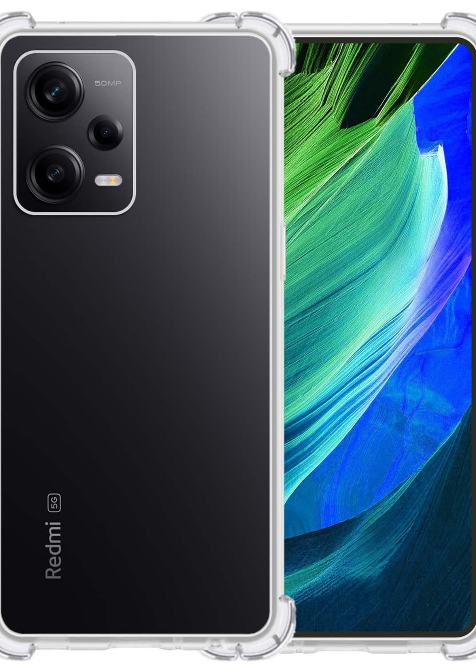 BTH Hoesje Geschikt voor Xiaomi Redmi Note 12 Pro+ Hoesje Siliconen Shock Proof Case Hoes - Hoes Geschikt voor Xiaomi Redmi Note 12 Pro+ Hoes Cover Case Shockproof - Transparant