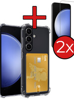 BTH BTH Samsung Galaxy S23 FE Hoesje Pashouder Met 2x Screenprotector
