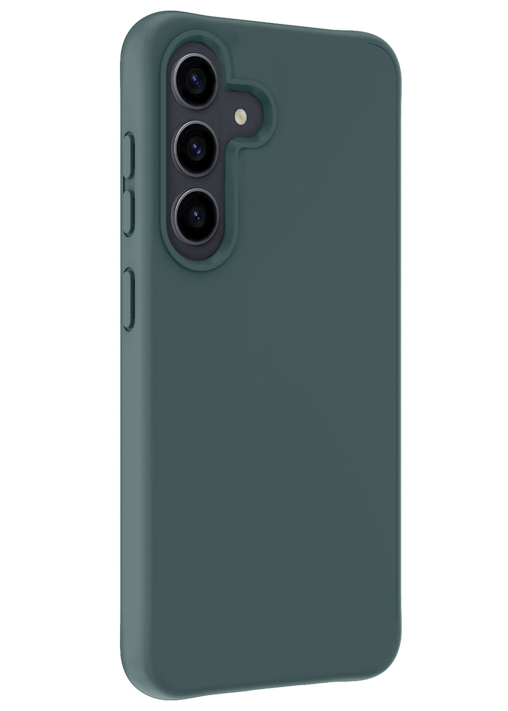 BTH Hoesje Geschikt voor Samsung S24 Plus Hoesje Siliconen Case Hoes Met 2x Screenprotector - Hoes Geschikt voor Samsung Galaxy S24 Plus Hoes Cover Case - Donkergroen