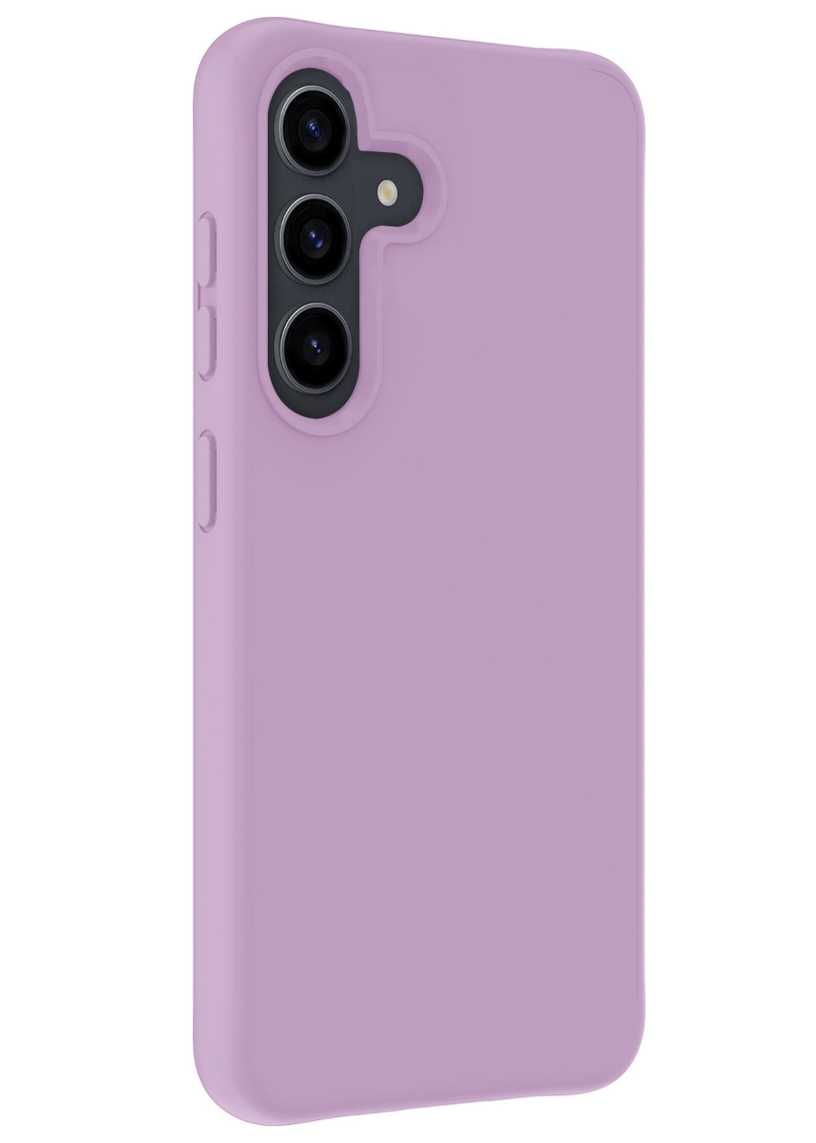 BTH Hoesje Geschikt voor Samsung S24 Plus Hoesje Siliconen Case Hoes Met Screenprotector - Hoes Geschikt voor Samsung Galaxy S24 Plus Hoes Cover Case - Lila
