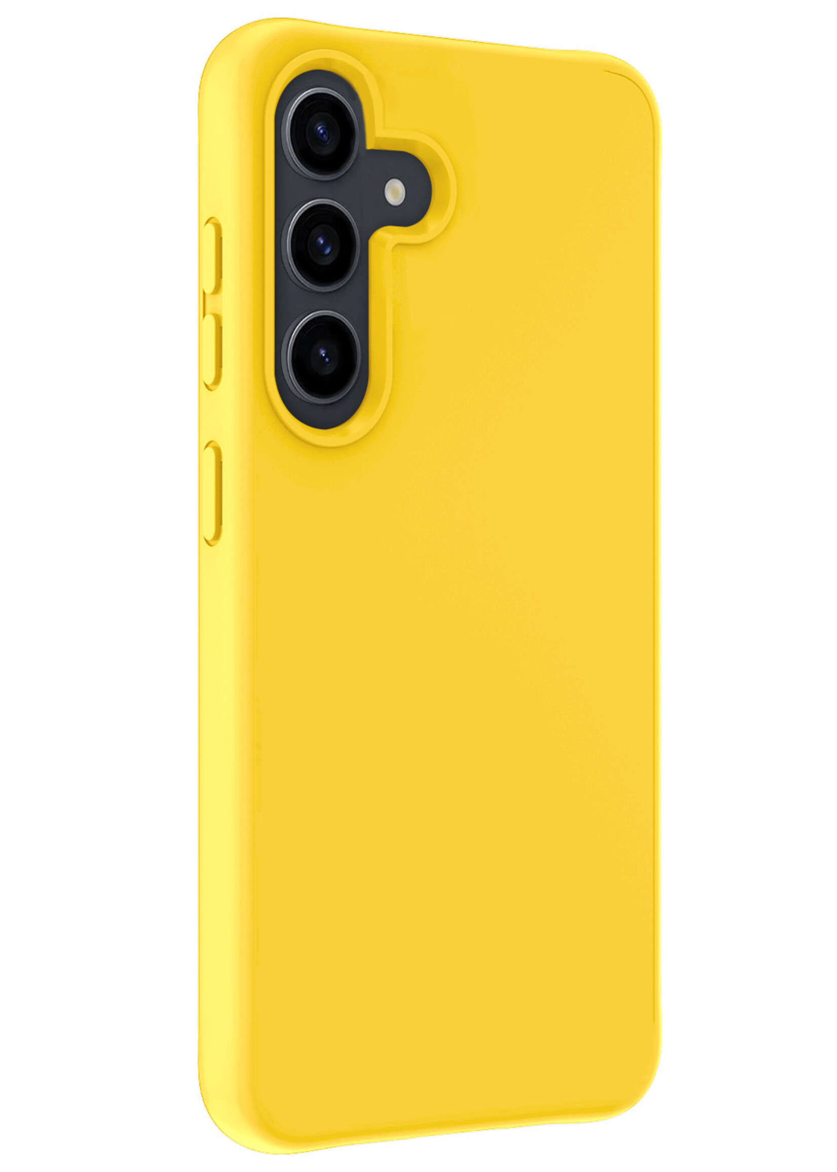 BTH Hoesje Geschikt voor Samsung S24 Plus Hoesje Siliconen Case Hoes Met Screenprotector - Hoes Geschikt voor Samsung Galaxy S24 Plus Hoes Cover Case - Geel