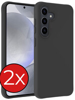 BTH BTH Samsung Galaxy S24 Plus Hoesje Siliconen - Zwart - 2 PACK