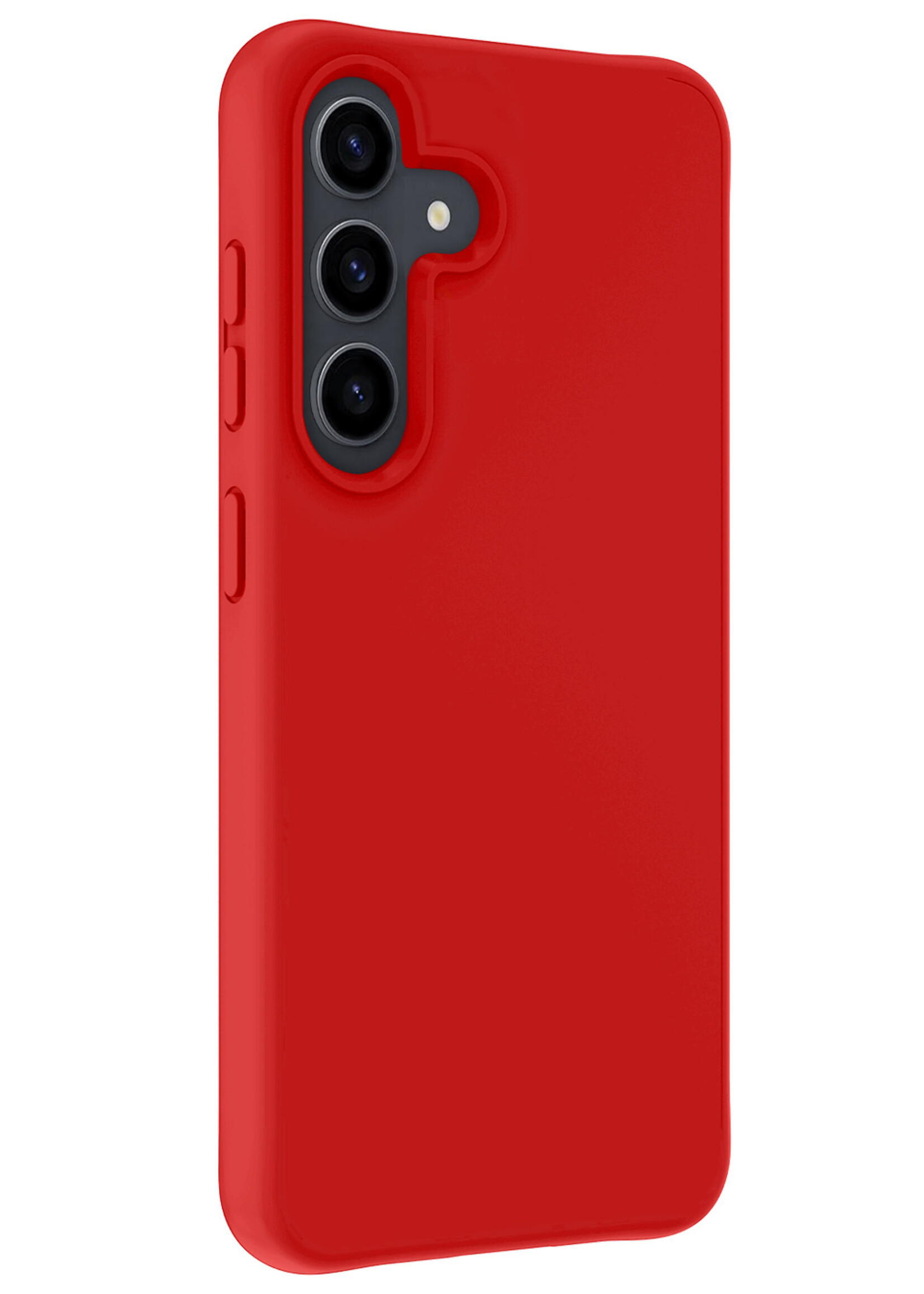 BTH Hoesje Geschikt voor Samsung S24 Plus Hoesje Siliconen Case Hoes - Hoes Geschikt voor Samsung Galaxy S24 Plus Hoes Cover Case - Rood - 2 PACK