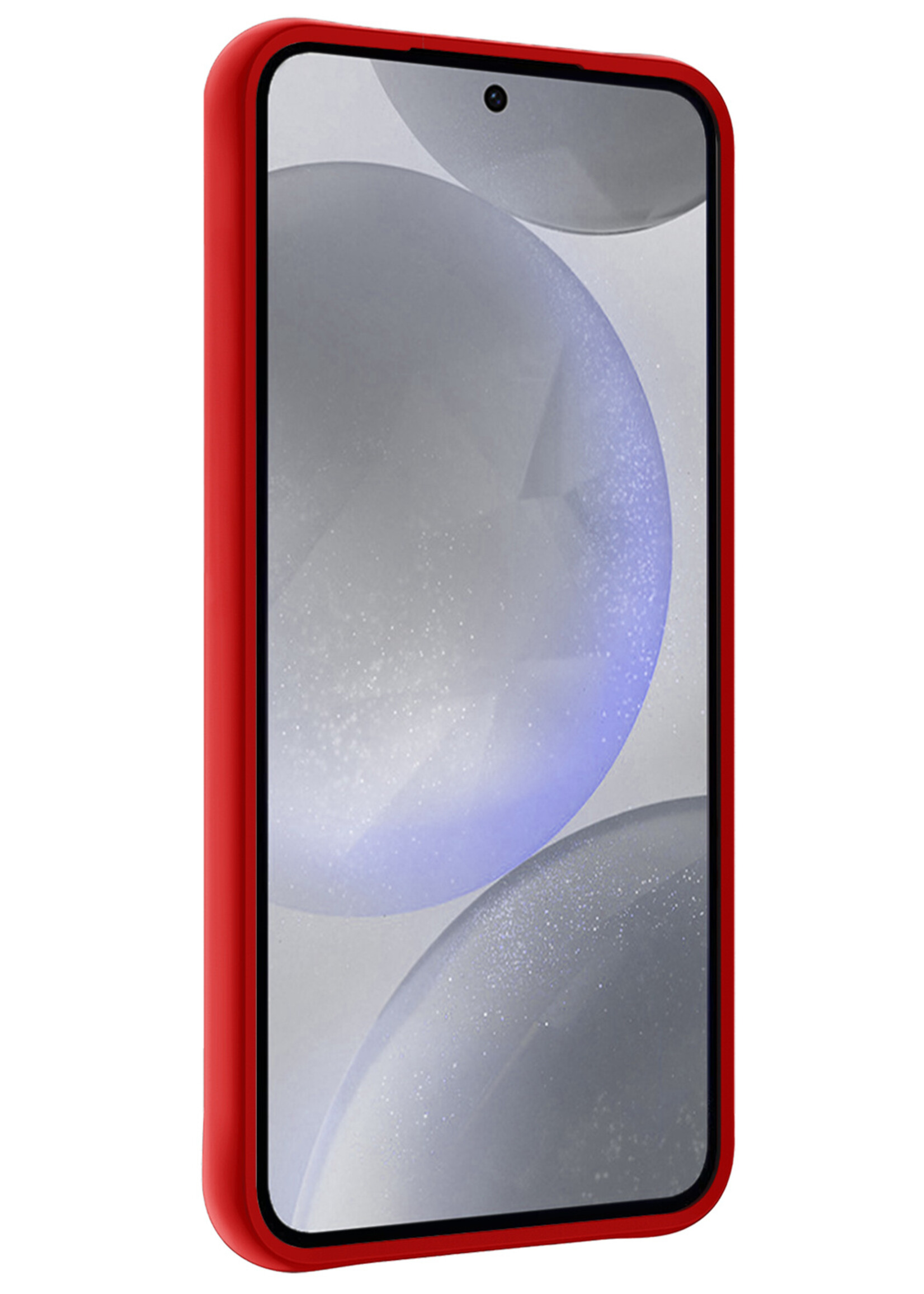 BTH Hoesje Geschikt voor Samsung S24 Plus Hoesje Siliconen Case Hoes - Hoes Geschikt voor Samsung Galaxy S24 Plus Hoes Cover Case - Rood - 2 PACK