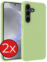BTH BTH Samsung Galaxy S24 Plus Hoesje Siliconen - Groen - 2 PACK