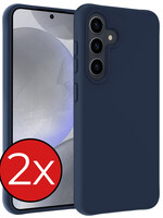 BTH BTH Samsung Galaxy S24 Plus Hoesje Siliconen - Donkerblauw - 2 PACK