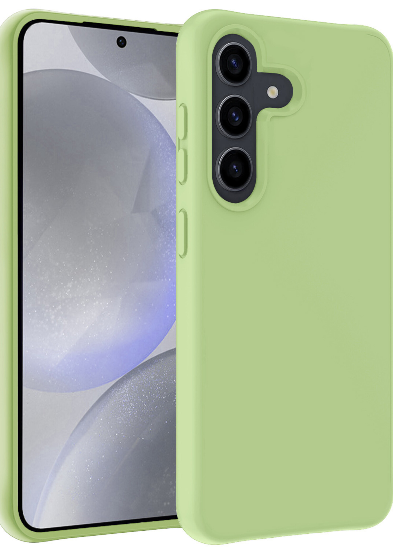 BTH Hoesje Geschikt voor Samsung S24 Plus Hoesje Siliconen Case Hoes - Hoes Geschikt voor Samsung Galaxy S24 Plus Hoes Cover Case - Groen