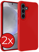 BTH BTH Samsung Galaxy S24 Hoesje Siliconen - Rood - 2 PACK