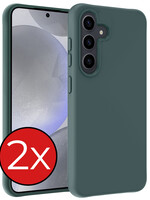 BTH BTH Samsung Galaxy S24 Hoesje Siliconen - Donkergroen - 2 PACK