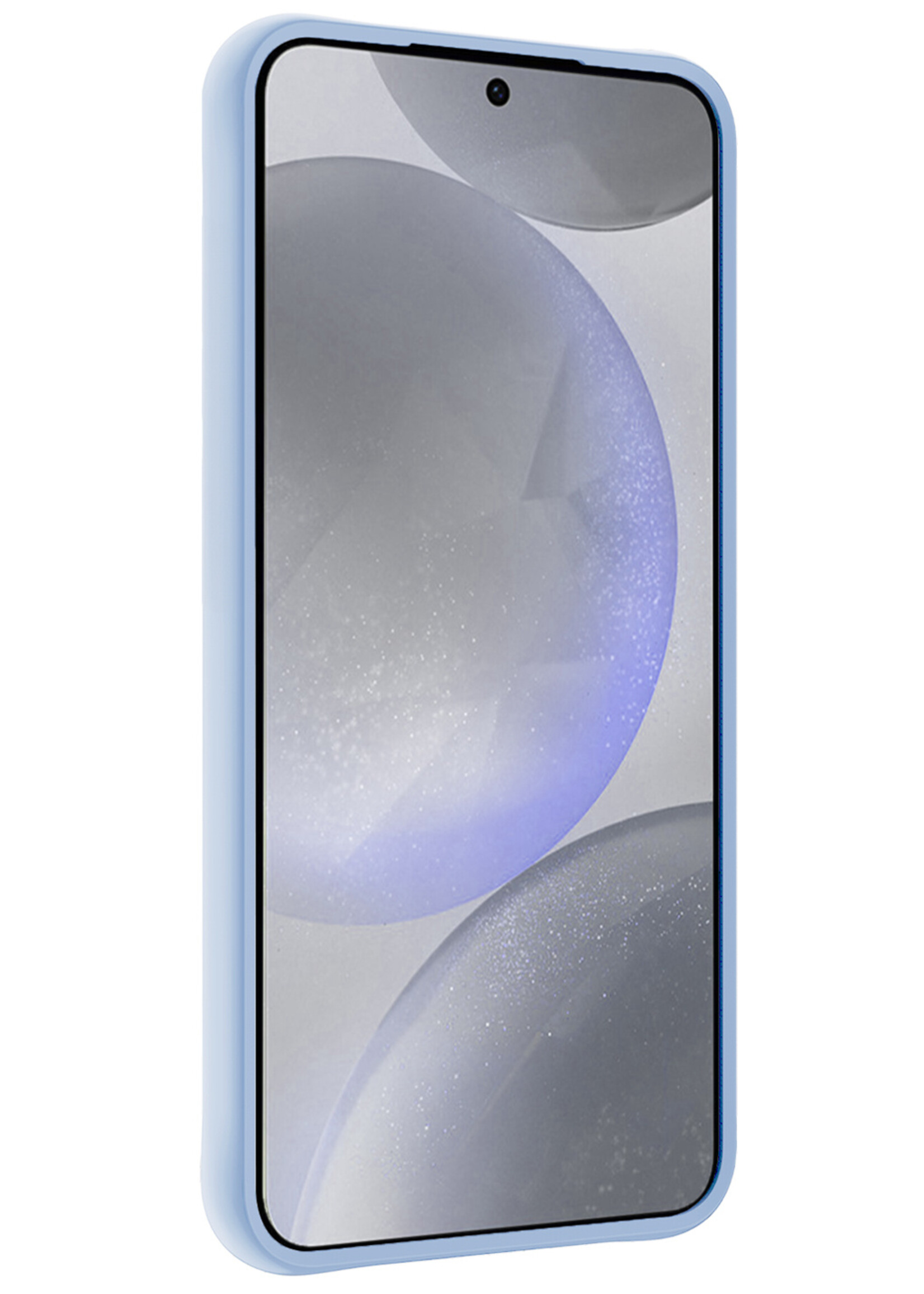 BTH Hoesje Geschikt voor Samsung S24 Hoesje Siliconen Case Hoes - Hoes Geschikt voor Samsung Galaxy S24 Hoes Cover Case - Lichtblauw