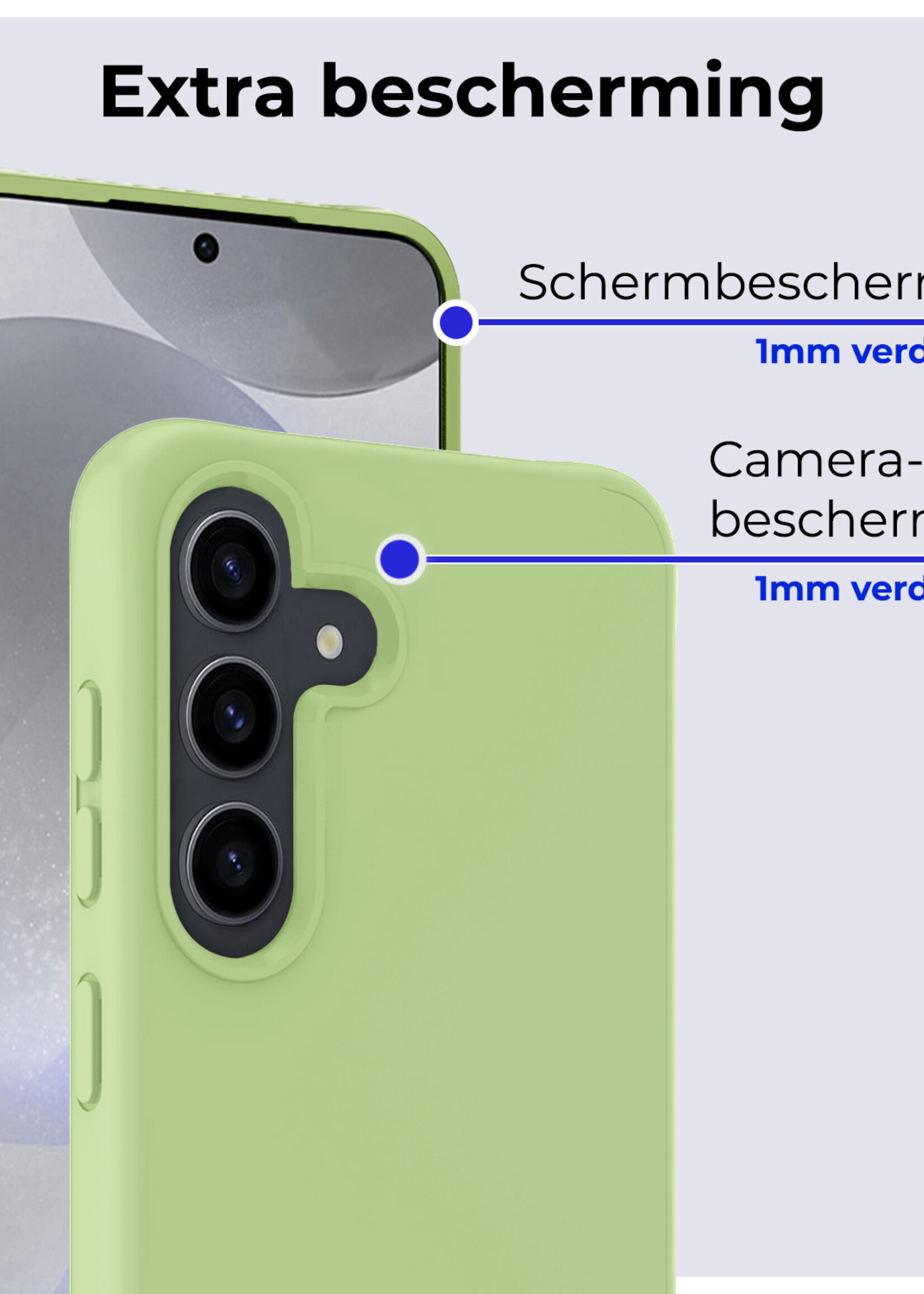 BTH Hoesje Geschikt voor Samsung S24 Hoesje Siliconen Case Hoes - Hoes Geschikt voor Samsung Galaxy S24 Hoes Cover Case - Groen