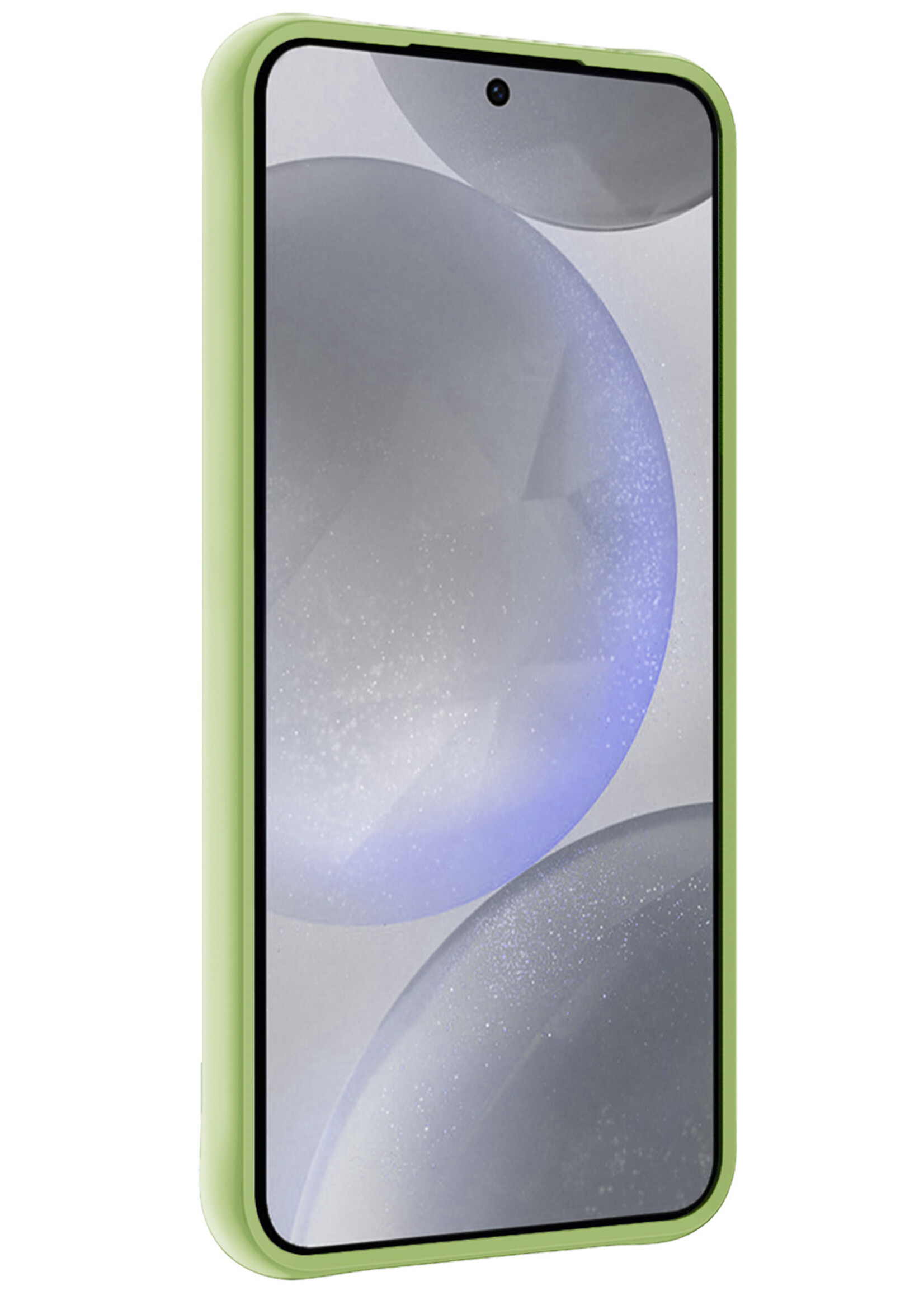 BTH Hoesje Geschikt voor Samsung S24 Hoesje Siliconen Case Hoes - Hoes Geschikt voor Samsung Galaxy S24 Hoes Cover Case - Groen