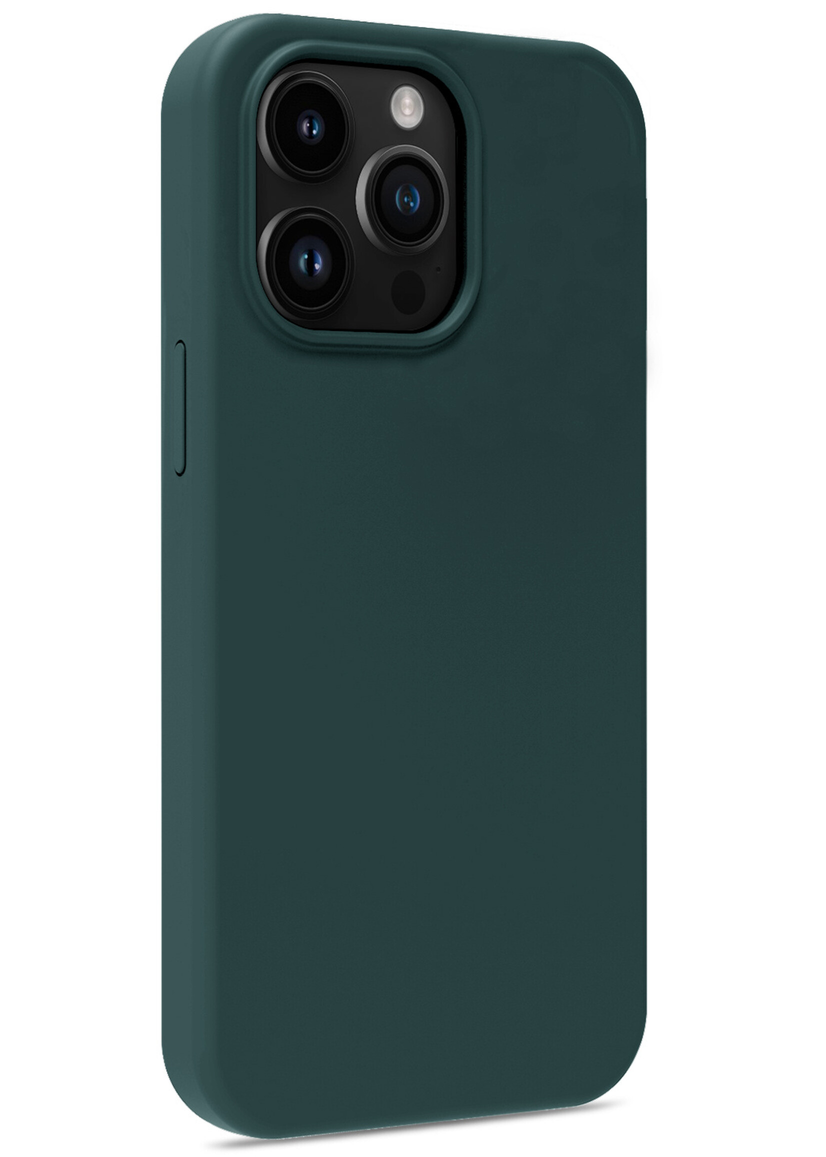 BTH Hoesje Geschikt voor iPhone 15 Pro Hoesje Siliconen Case Hoes Met 2x Screenprotector - Hoes Geschikt voor iPhone 15 Pro Hoes Cover Case - Donkergroen