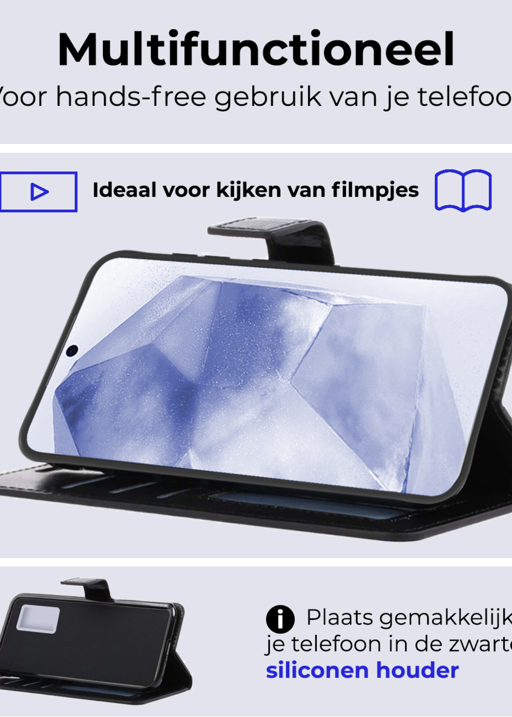 BTH Hoesje Geschikt voor Samsung A55 Hoesje Book Case Hoes Portemonnee Cover Walletcase - Hoes Geschikt voor Samsung Galaxy A55 Hoes Bookcase Hoesje - Zwart