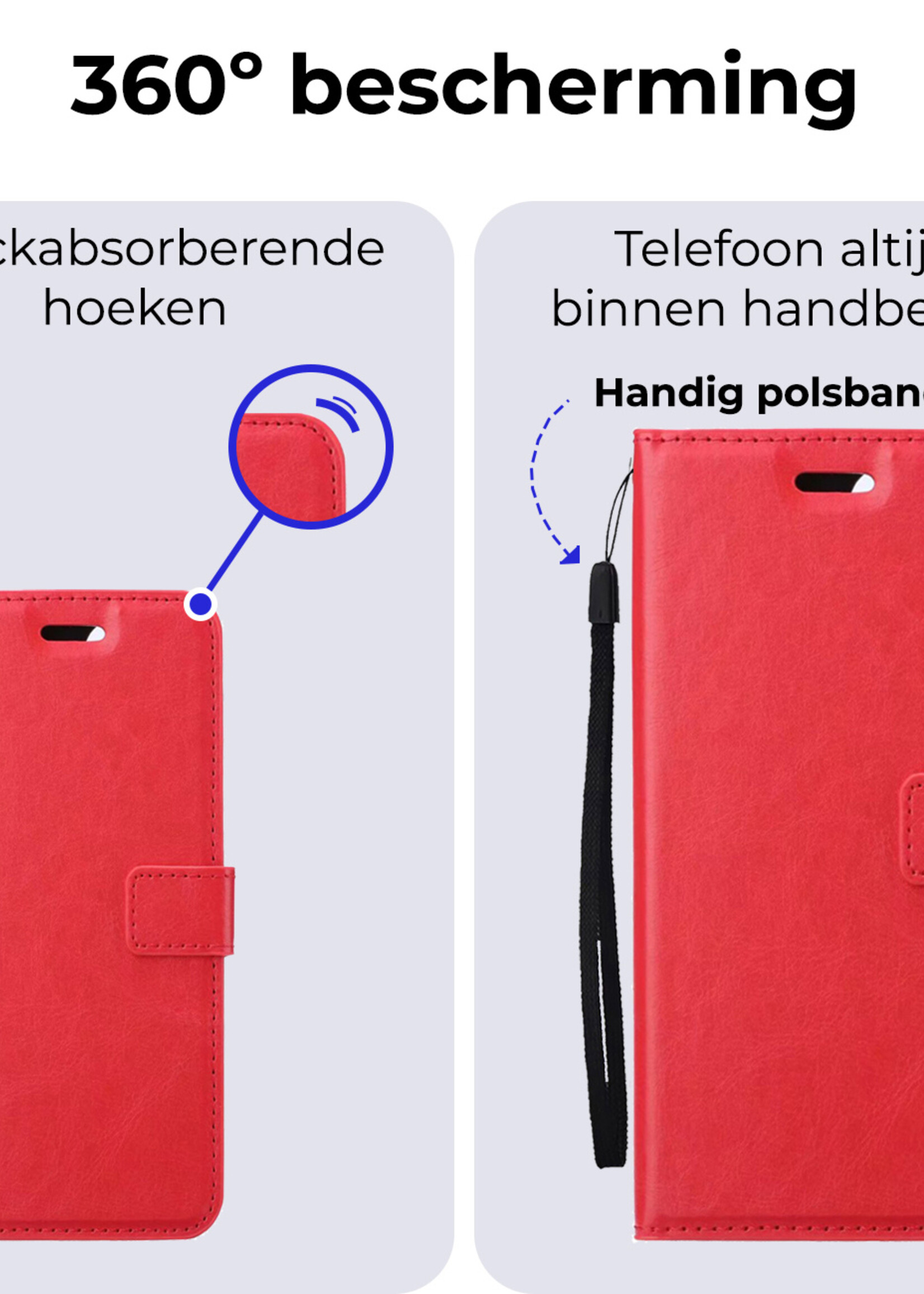BTH Hoesje Geschikt voor Samsung A55 Hoesje Book Case Hoes Portemonnee Cover Walletcase - Hoes Geschikt voor Samsung Galaxy A55 Hoes Bookcase Hoesje - Rood