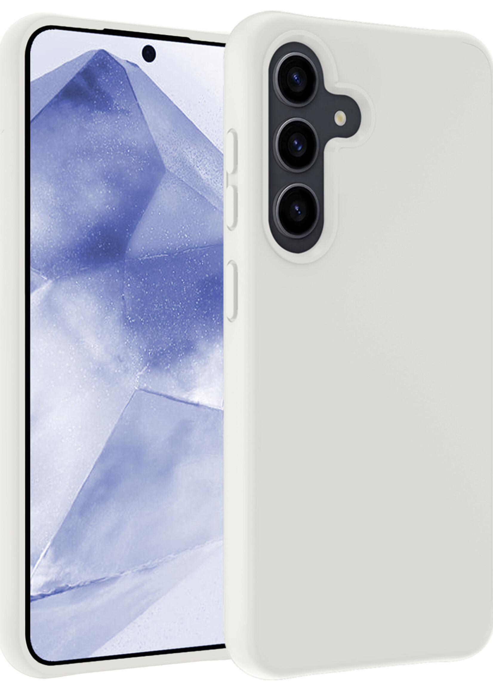 BTH Hoesje Geschikt voor Samsung A55 Hoesje Siliconen Case Hoes - Hoes Geschikt voor Samsung Galaxy A55 Hoes Cover Case - Wit