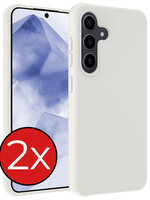 BTH BTH Samsung Galaxy A55 Hoesje Siliconen - Wit - 2 PACK