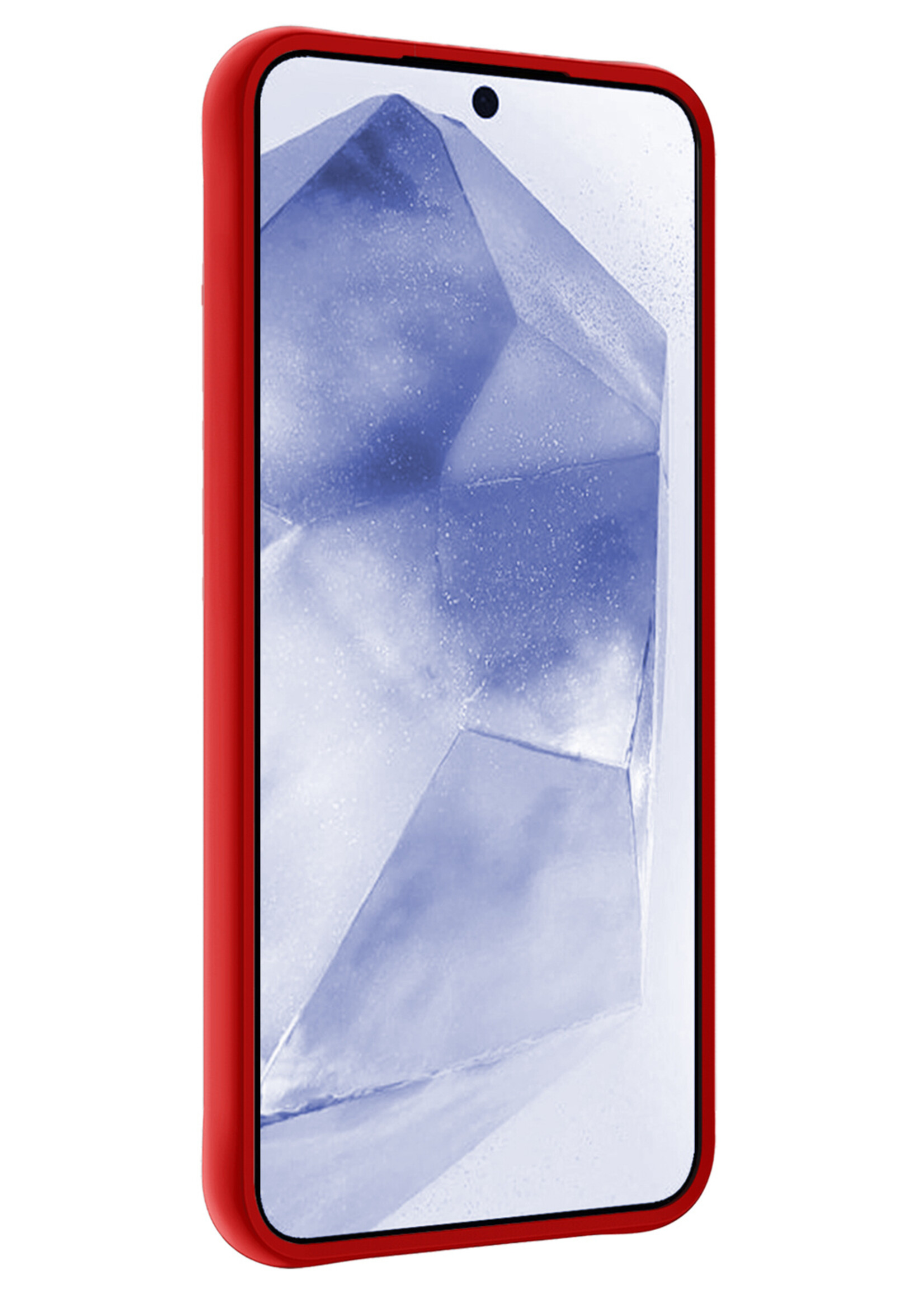 BTH Hoesje Geschikt voor Samsung A55 Hoesje Siliconen Case Hoes - Hoes Geschikt voor Samsung Galaxy A55 Hoes Cover Case - Rood - 2 PACK