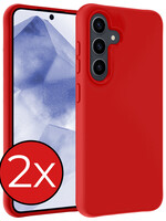 BTH BTH Samsung Galaxy A55 Hoesje Siliconen - Rood - 2 PACK