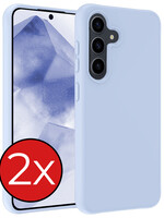 BTH BTH Samsung Galaxy A55 Hoesje Siliconen - Lichtblauw - 2 PACK