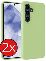 BTH BTH Samsung Galaxy A55 Hoesje Siliconen - Groen - 2 PACK