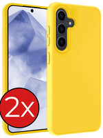 BTH BTH Samsung Galaxy A55 Hoesje Siliconen - Geel - 2 PACK