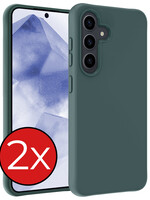 BTH BTH Samsung Galaxy A55 Hoesje Siliconen - Donkergroen - 2 PACK