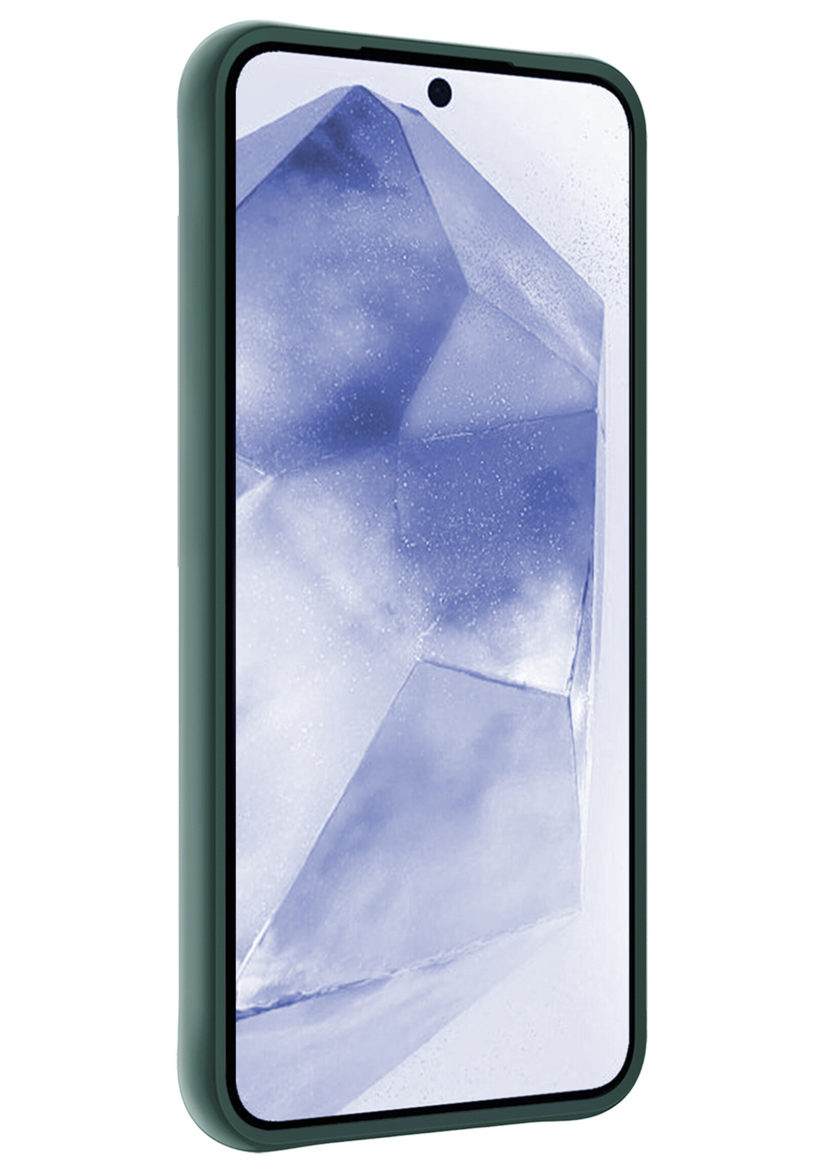BTH Hoesje Geschikt voor Samsung A55 Hoesje Siliconen Case Hoes - Hoes Geschikt voor Samsung Galaxy A55 Hoes Cover Case - Donkergroen - 2 PACK