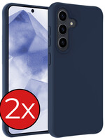BTH BTH Samsung Galaxy A55 Hoesje Siliconen - Donkerblauw - 2 PACK
