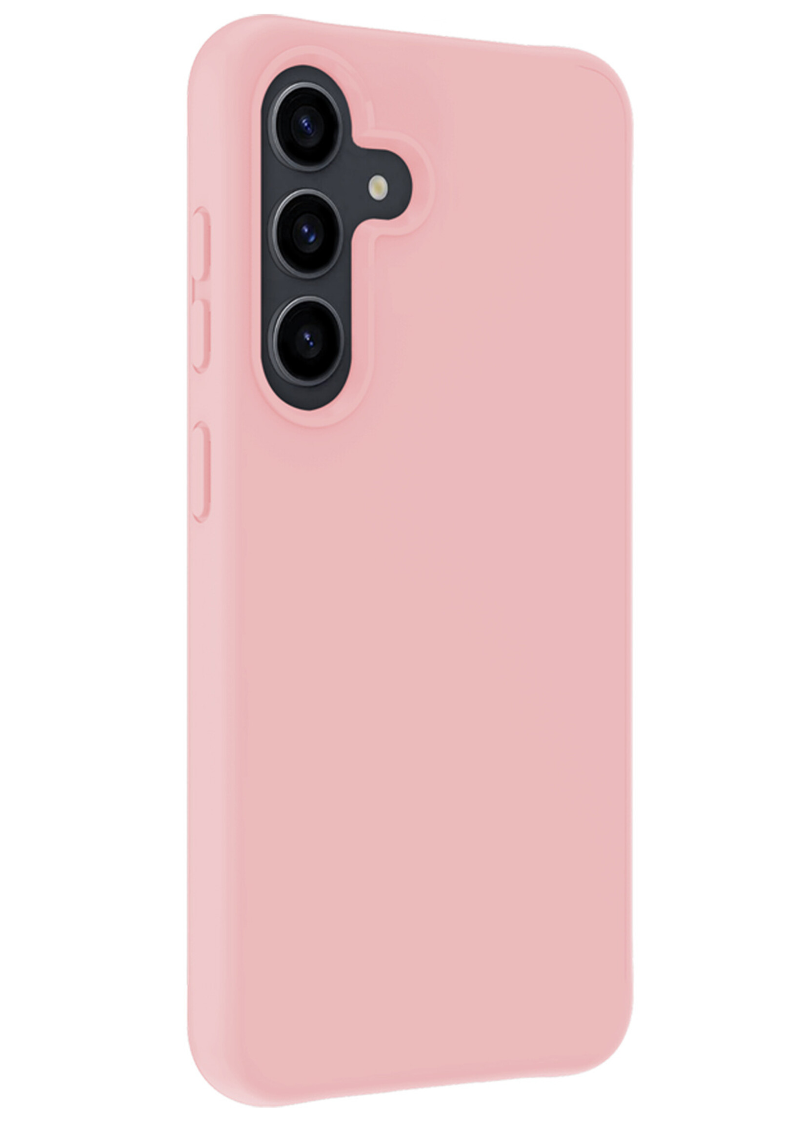 BTH Hoesje Geschikt voor Samsung A55 Hoesje Siliconen Case Hoes - Hoes Geschikt voor Samsung Galaxy A55 Hoes Cover Case - Lichtroze
