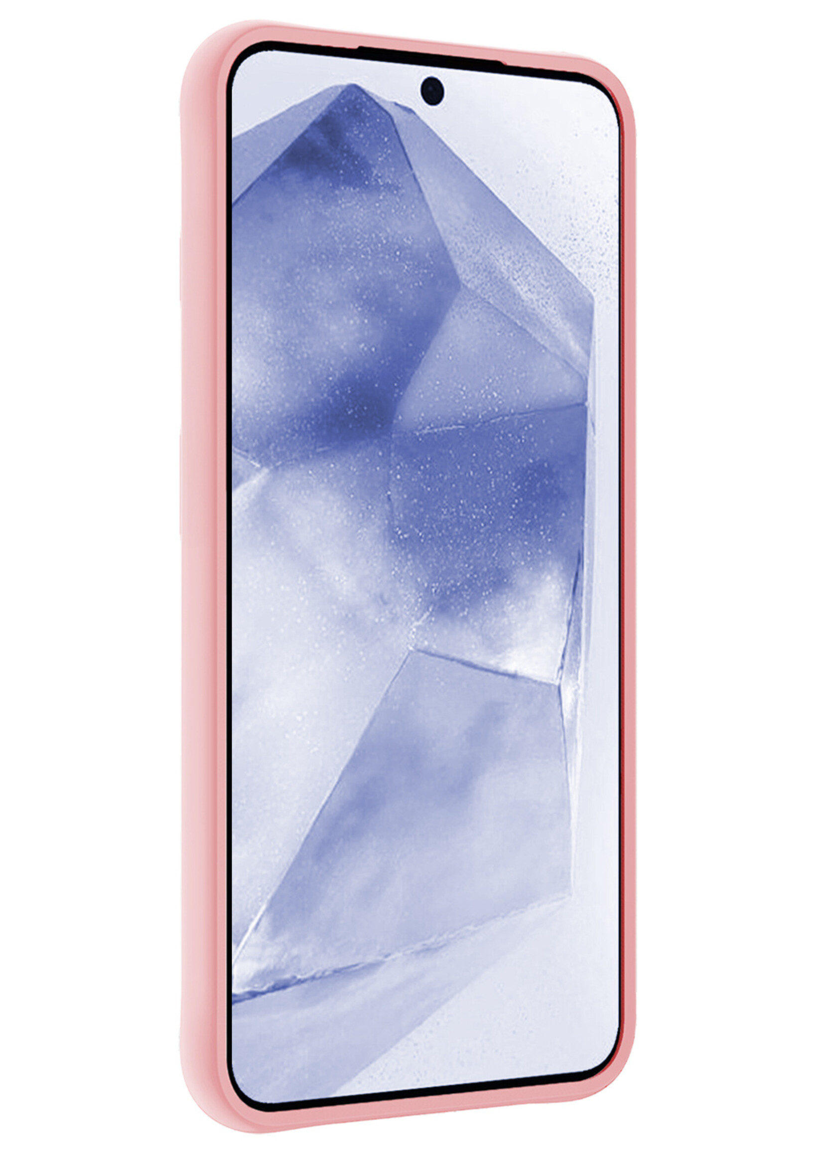 BTH Hoesje Geschikt voor Samsung A55 Hoesje Siliconen Case Hoes - Hoes Geschikt voor Samsung Galaxy A55 Hoes Cover Case - Lichtroze