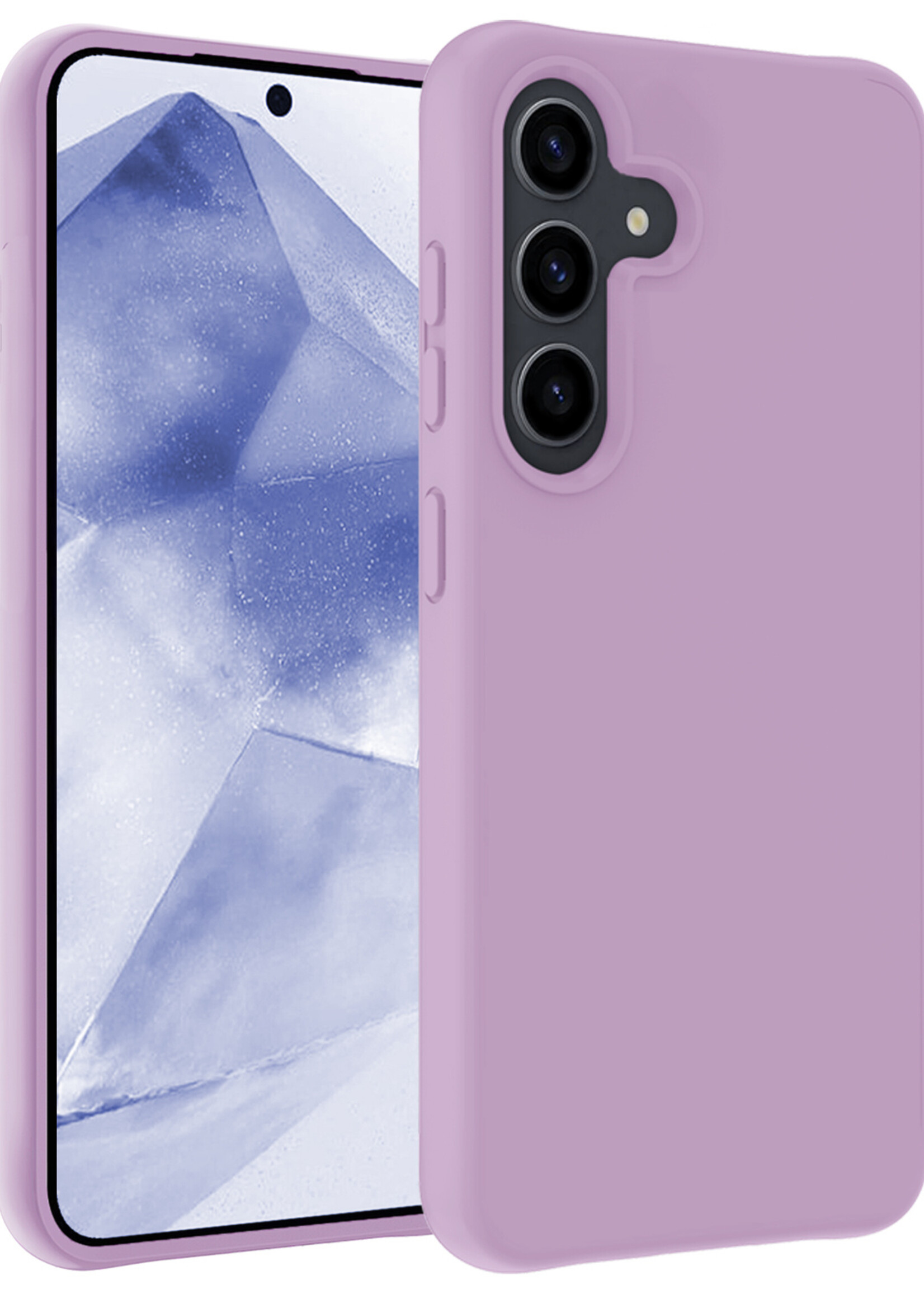 BTH Hoesje Geschikt voor Samsung A55 Hoesje Siliconen Case Hoes - Hoes Geschikt voor Samsung Galaxy A55 Hoes Cover Case - Lila