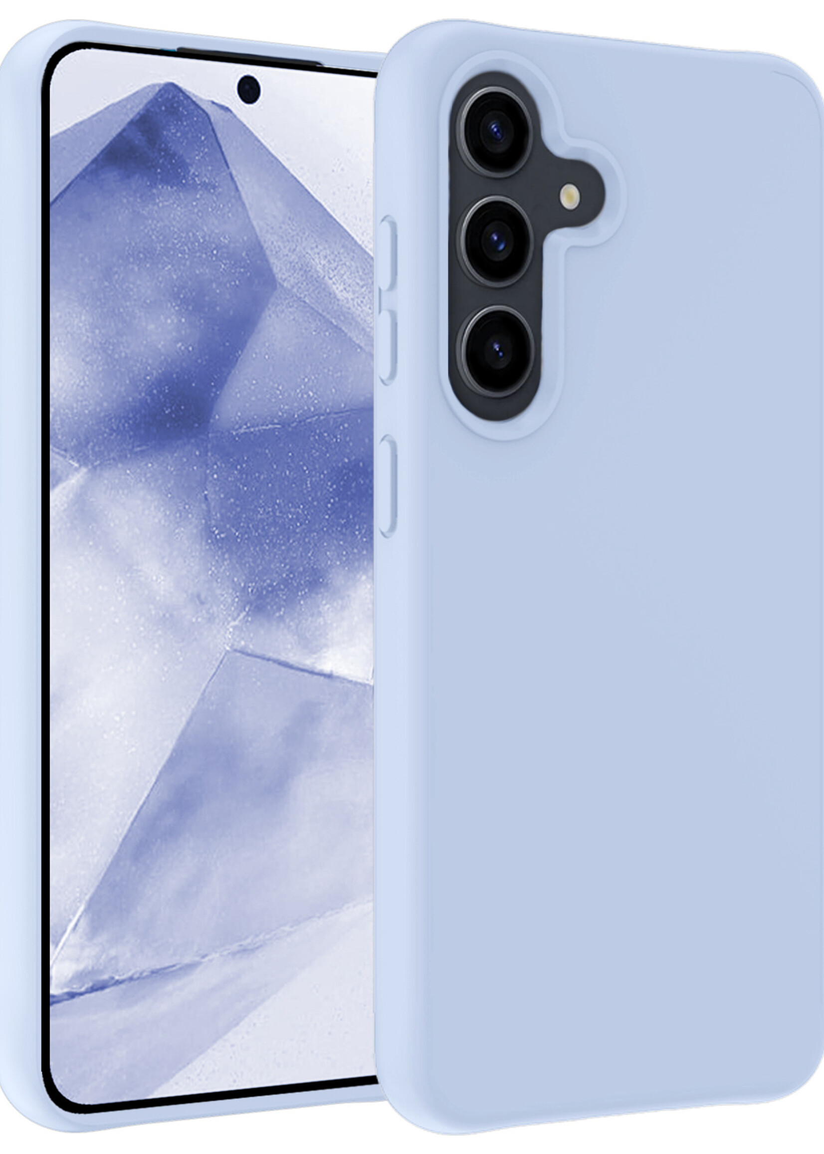 BTH Hoesje Geschikt voor Samsung A55 Hoesje Siliconen Case Hoes - Hoes Geschikt voor Samsung Galaxy A55 Hoes Cover Case - Lichtblauw