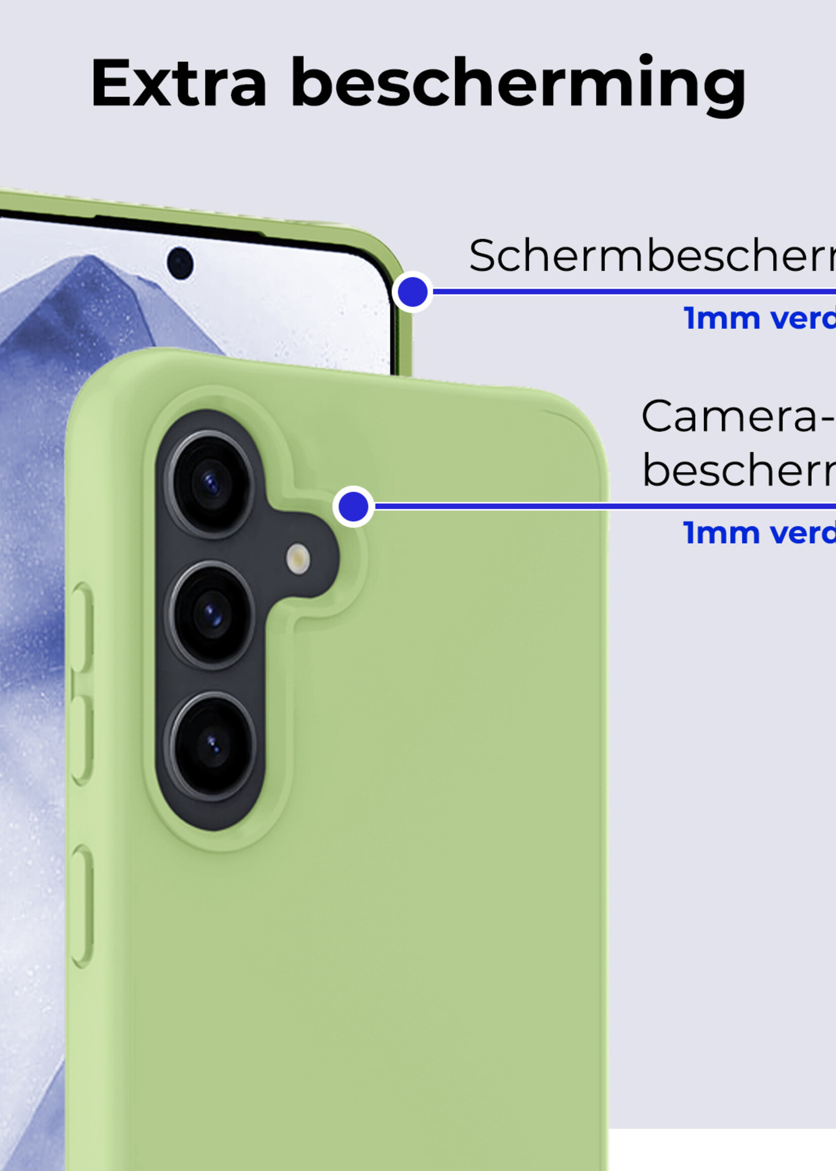 BTH Hoesje Geschikt voor Samsung A55 Hoesje Siliconen Case Hoes - Hoes Geschikt voor Samsung Galaxy A55 Hoes Cover Case - Groen