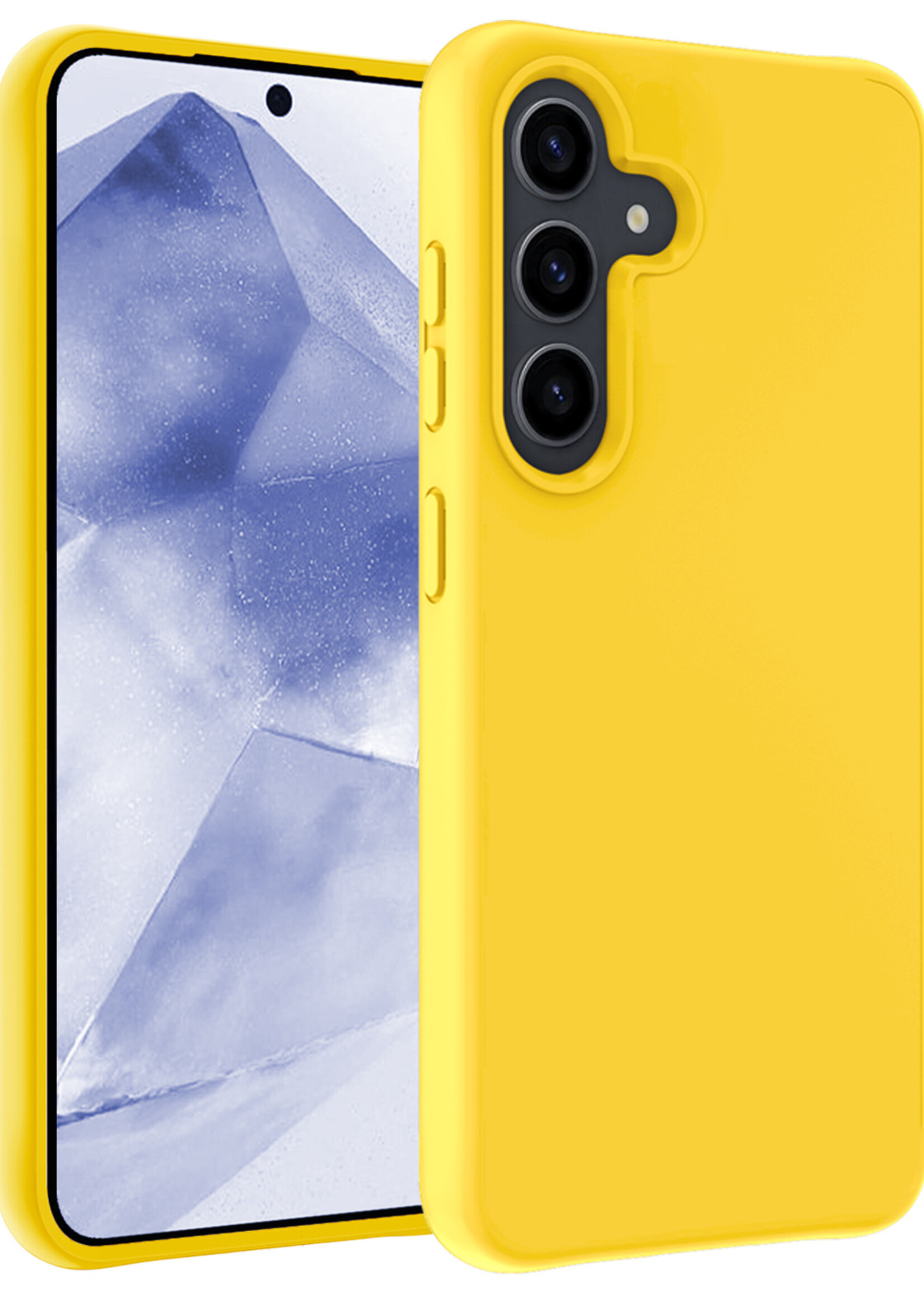 BTH Hoesje Geschikt voor Samsung A55 Hoesje Siliconen Case Hoes - Hoes Geschikt voor Samsung Galaxy A55 Hoes Cover Case - Geel