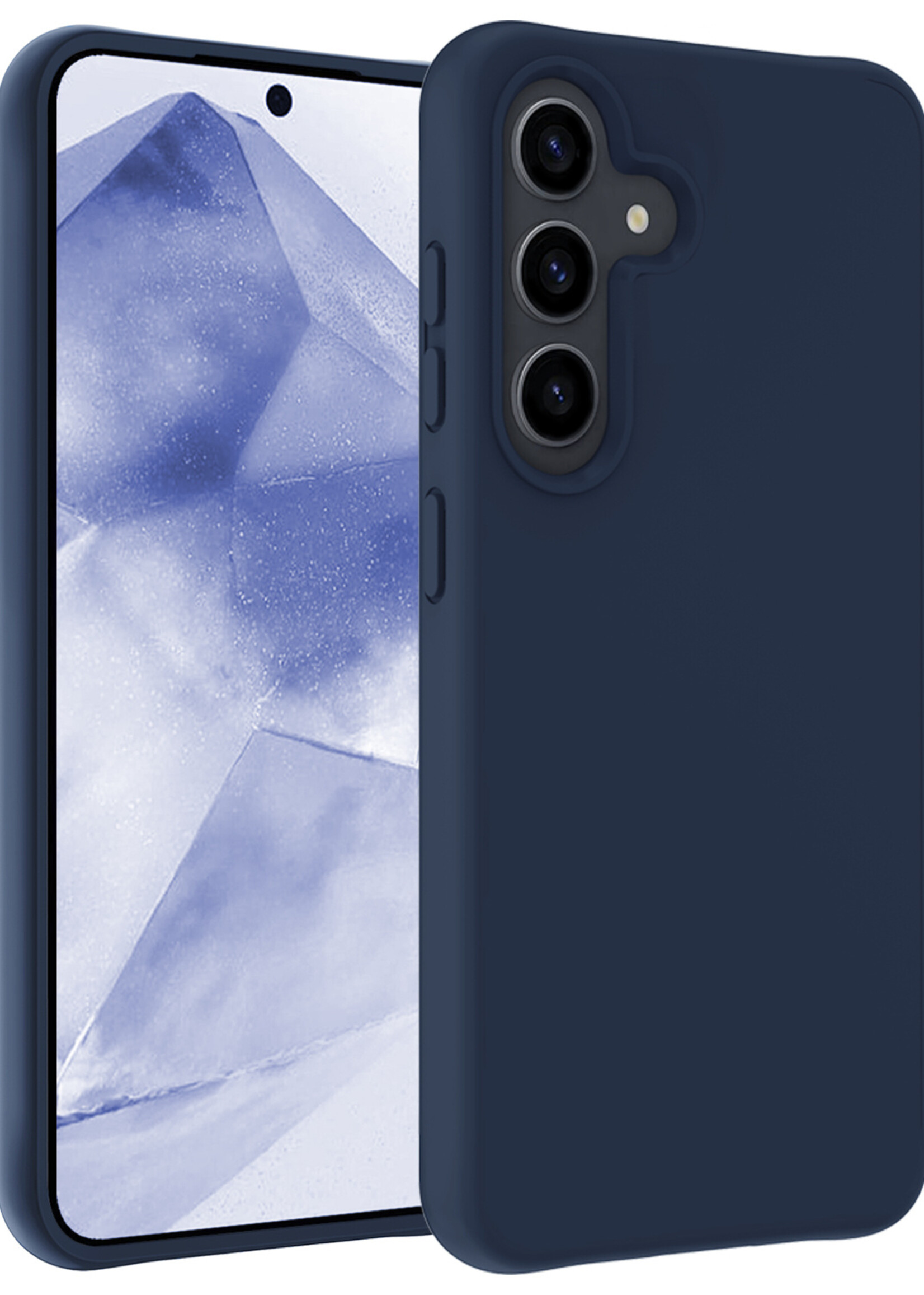 BTH Hoesje Geschikt voor Samsung A55 Hoesje Siliconen Case Hoes - Hoes Geschikt voor Samsung Galaxy A55 Hoes Cover Case - Donkerblauw