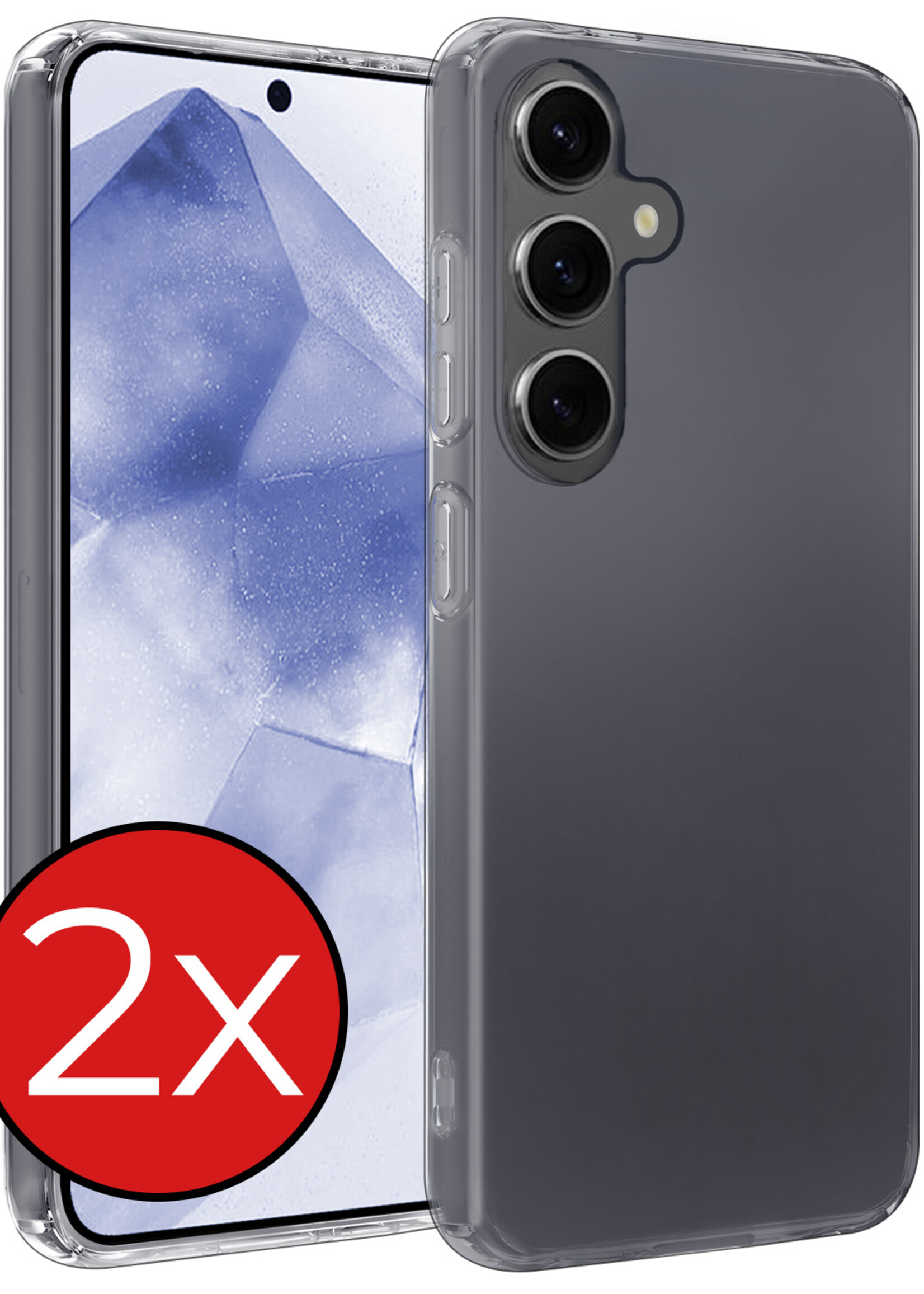 BTH Hoesje Geschikt voor Samsung A55 Hoesje Siliconen Case Hoes - Hoes Geschikt voor Samsung Galaxy A55 Hoes Cover Case - Transparant - 2 PACK