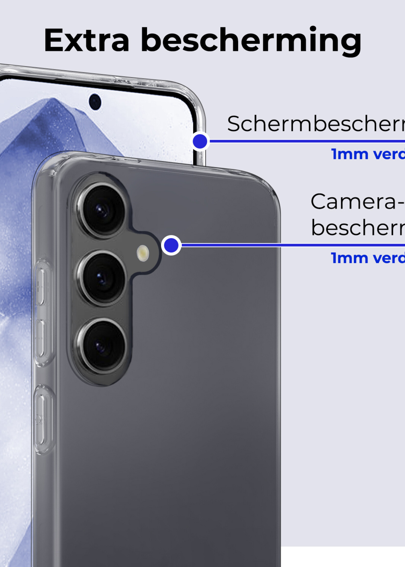 BTH Hoesje Geschikt voor Samsung A55 Hoesje Siliconen Case Hoes - Hoes Geschikt voor Samsung Galaxy A55 Hoes Cover Case - Transparant - 2 PACK