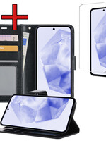 BTH BTH Samsung Galaxy A35 Hoesje Bookcase Met Screenprotector - Zwart