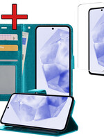 BTH BTH Samsung Galaxy A35 Hoesje Bookcase Met Screenprotector - Turquoise