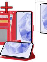 BTH BTH Samsung Galaxy A35 Hoesje Bookcase Met Screenprotector - Rood
