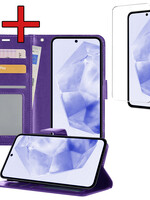 BTH BTH Samsung Galaxy A35 Hoesje Bookcase Met Screenprotector - Paars