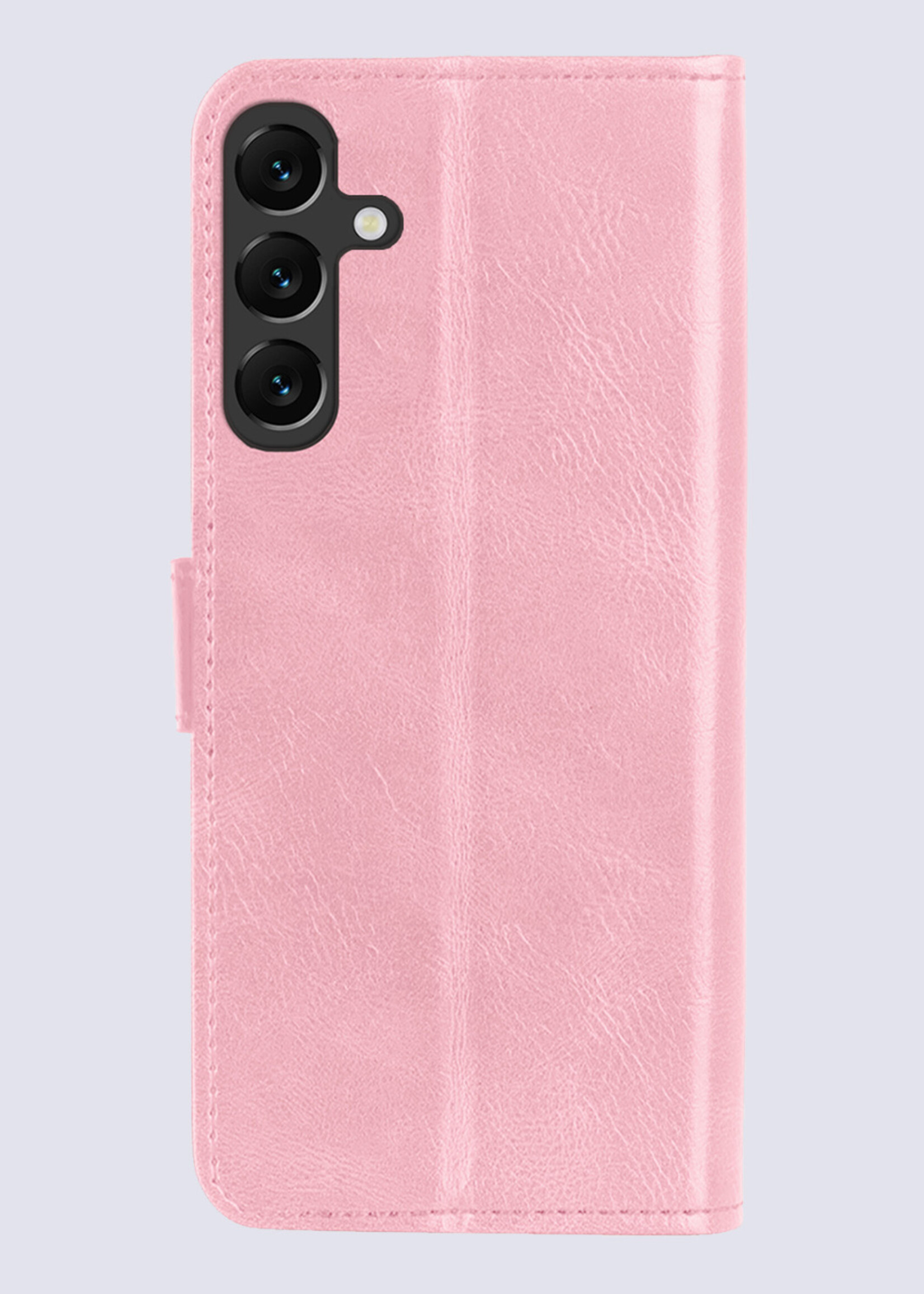 BTH Hoesje Geschikt voor Samsung A35 Hoesje Book Case Hoes Portemonnee Cover Walletcase Met Screenprotector - Hoes Geschikt voor Samsung Galaxy A35 5G Hoes Bookcase Hoesje - Lichtroze